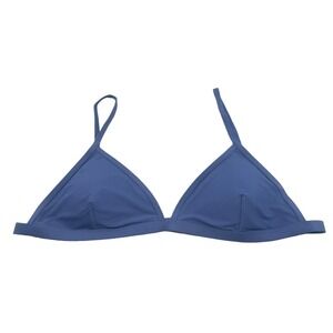 J Crew Ribbed Bikini Top Blue Triangle Plus Size 3X BH483 New
